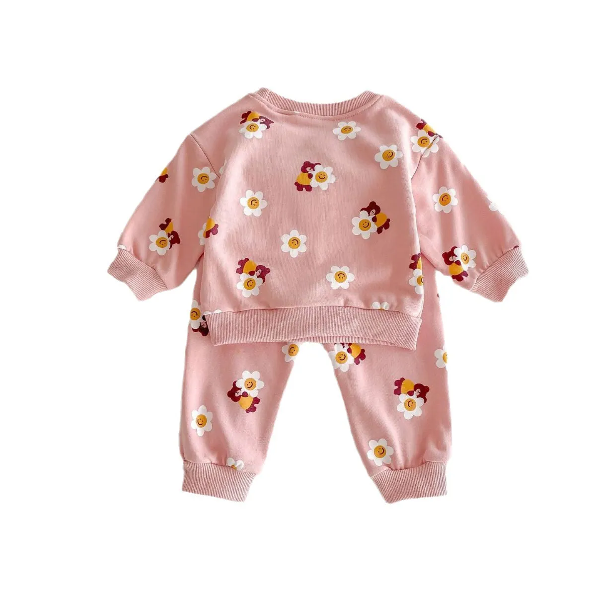 2 Pieces Set Baby Kid Girls Flower Cartoon Print Hoodies Sweatshirts And Pants Wholesale 23101964