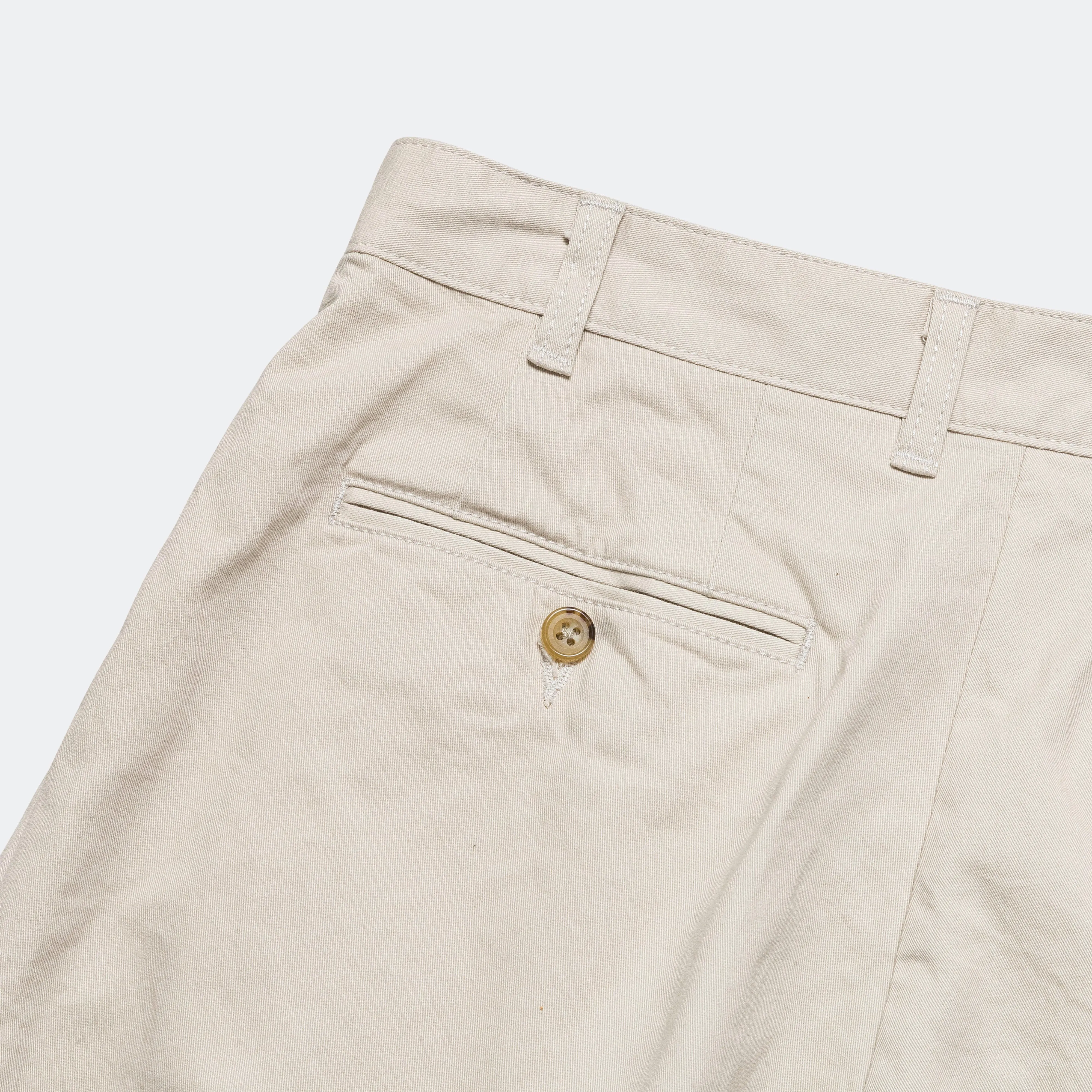 2 Pleat Twill Pants - Cement