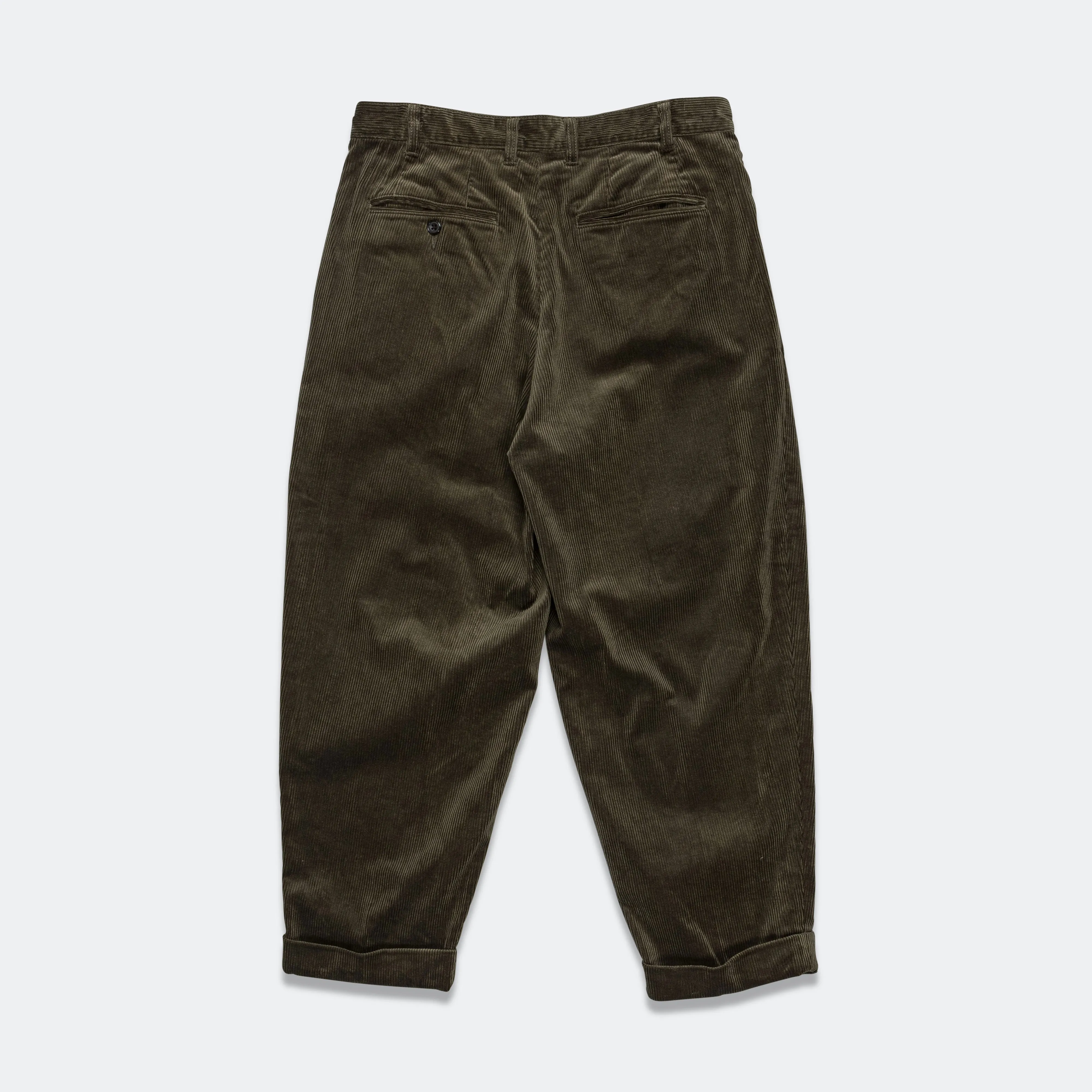 2 Pleats Trousers Corduroy - Dark Green