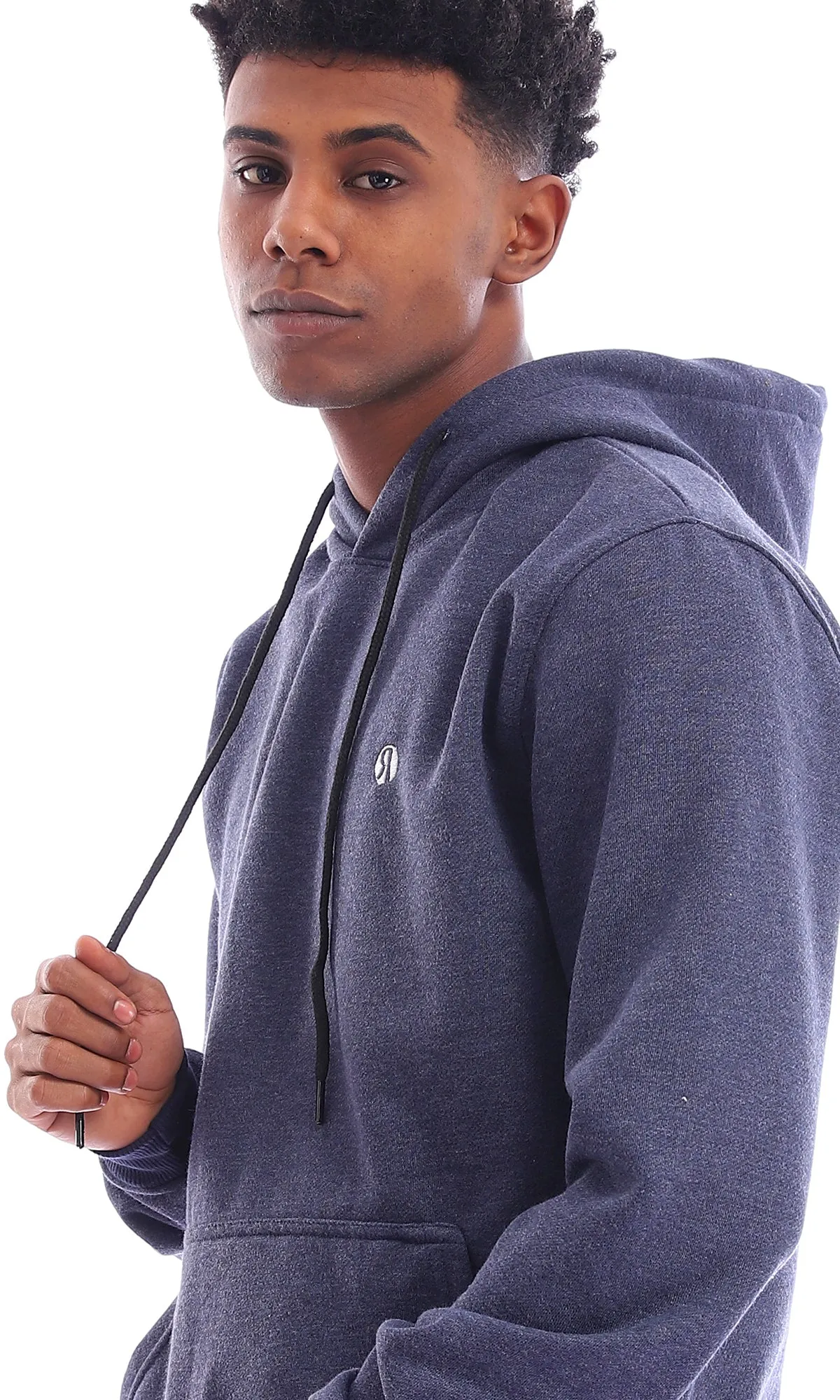 96052 Front Kangaroo Pocket With Full Sleeves Hoodie - Navy Blue