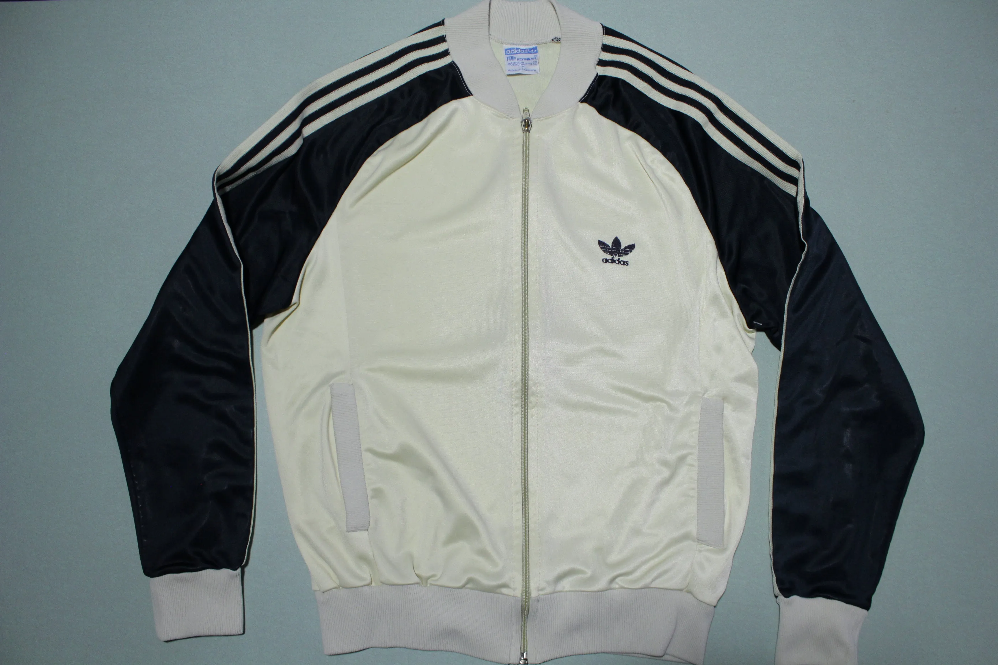 Adidas ATP Keyrolan Vintage Made in USA 80's Striped Track Warm Up Jacket