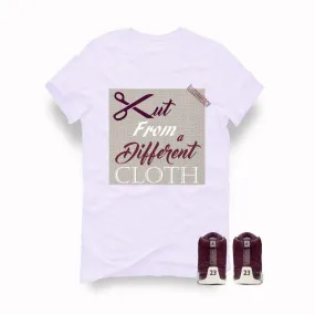 Air Jordan 12 Bordeaux white T shirt (Cut from a different cloth)