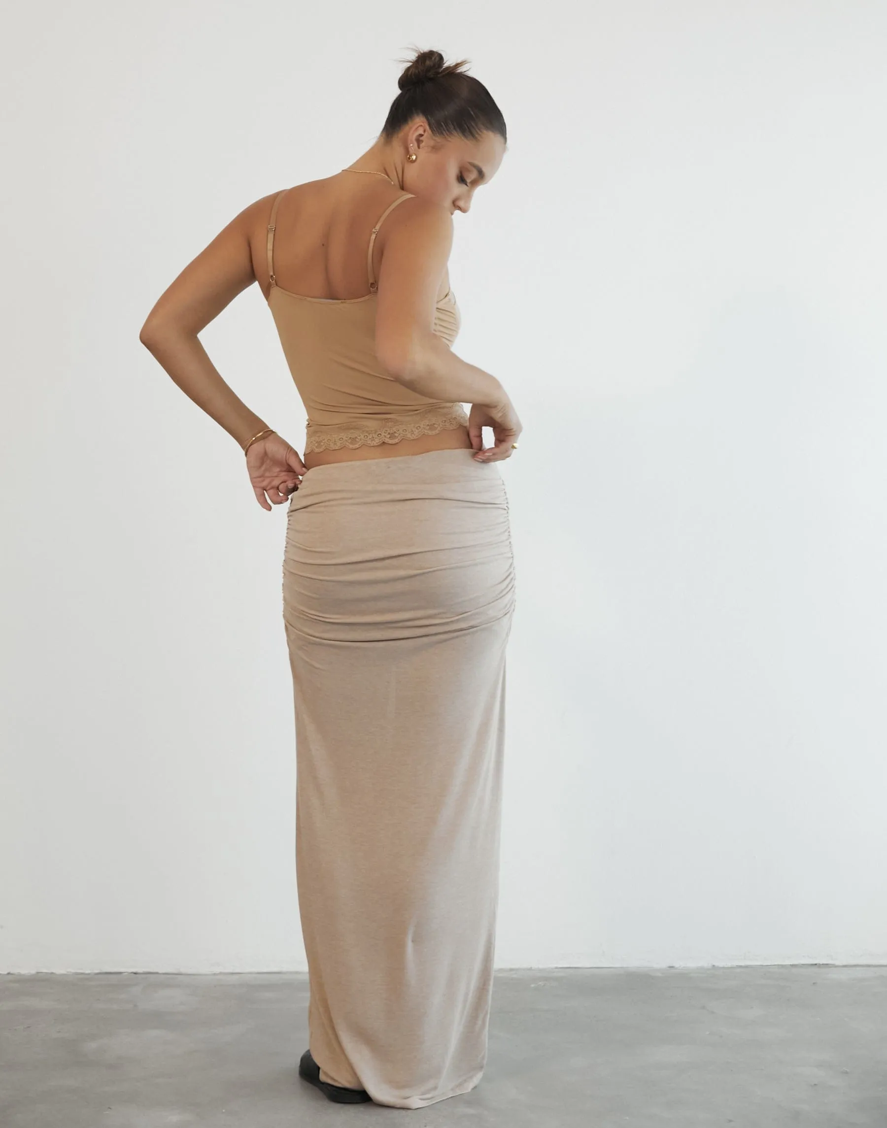 Almost Famous Maxi Skirt (Taupe) - By Lioness