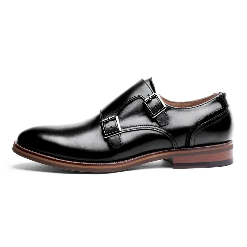 Autumn Fashion Pointed Toe Genuine Leather Work Formal Shoes for Men