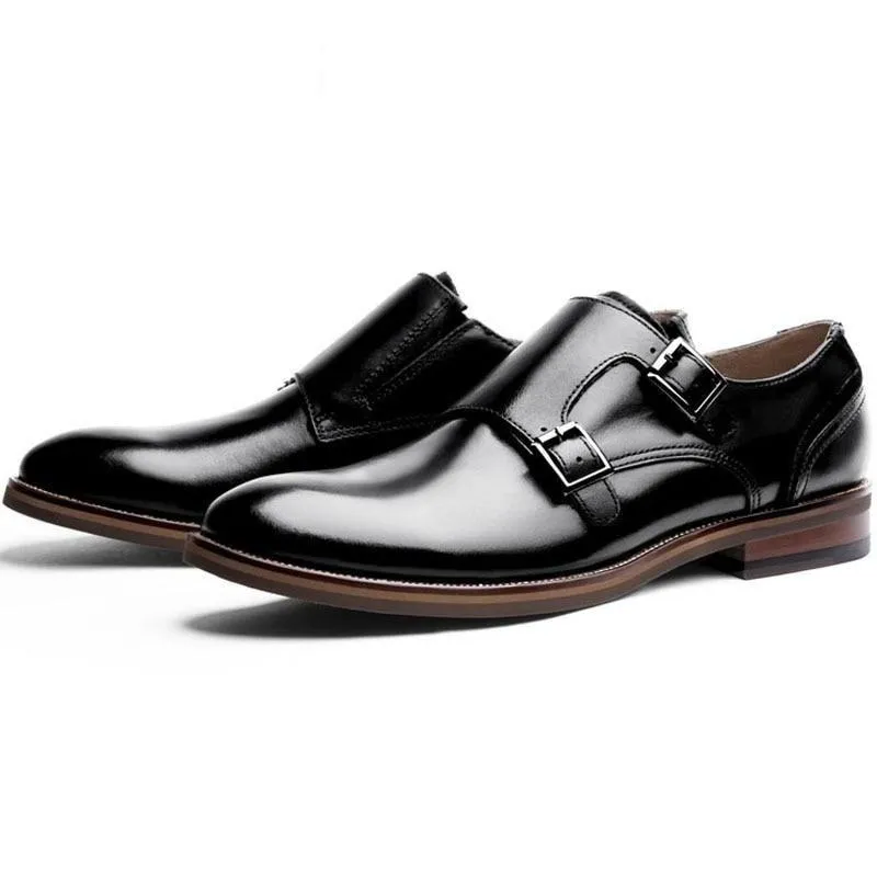 Autumn Fashion Pointed Toe Genuine Leather Work Formal Shoes for Men