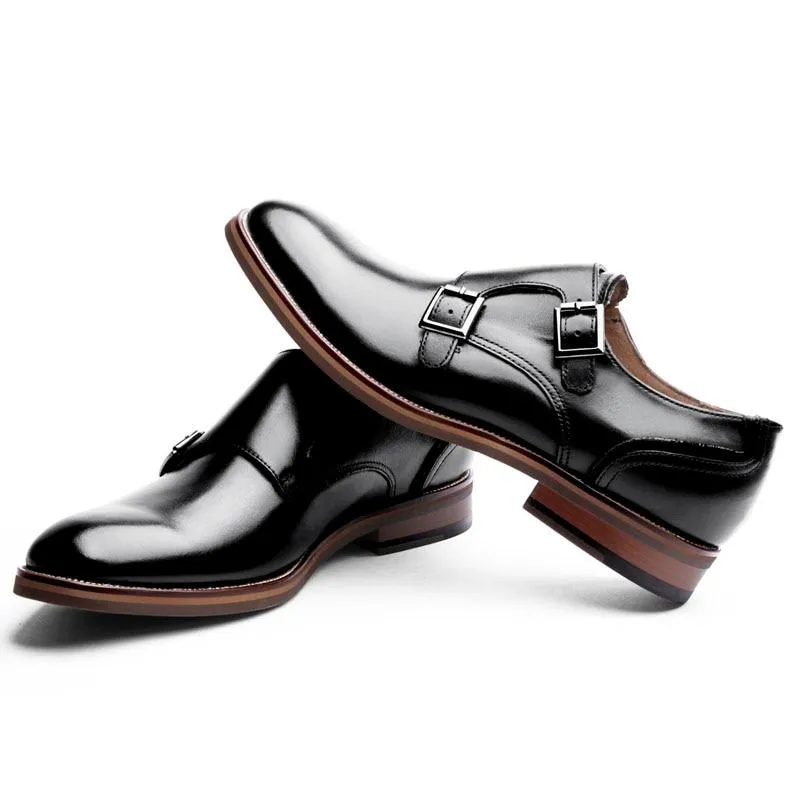 Autumn Fashion Pointed Toe Genuine Leather Work Formal Shoes for Men