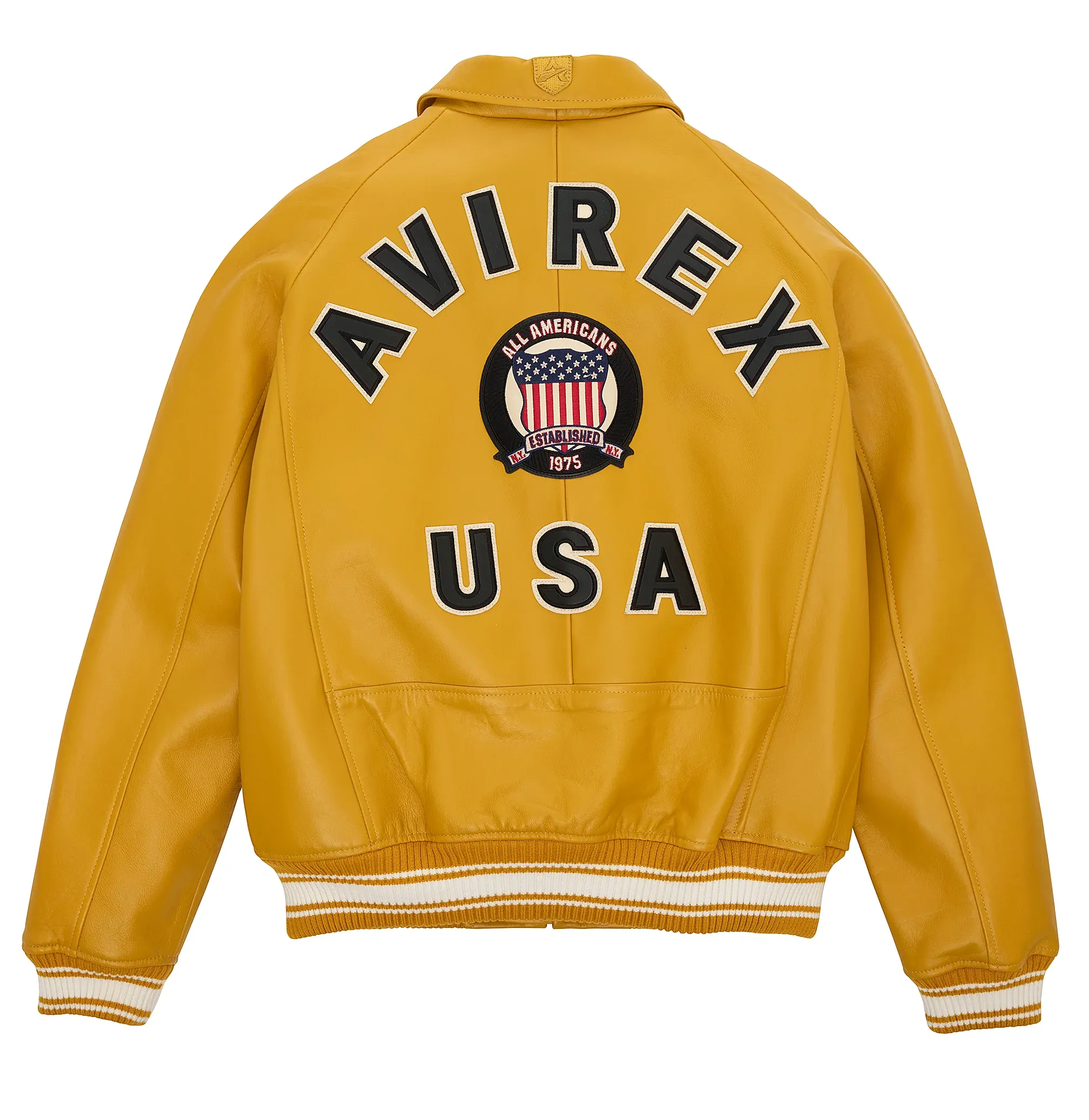 AVIREX ICON LEATHER JACKET MUSTARD