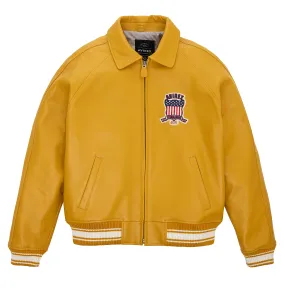 AVIREX ICON LEATHER JACKET MUSTARD