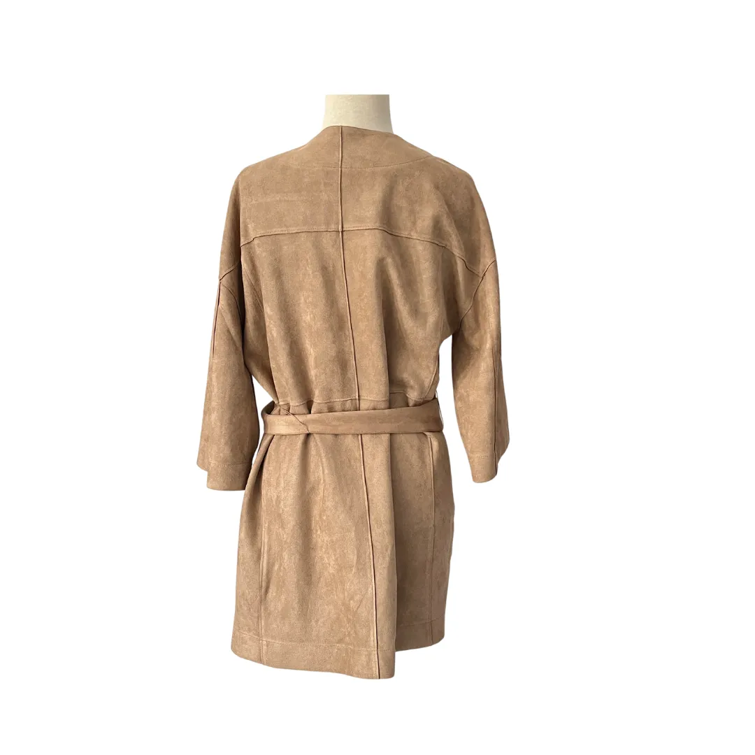 Chico's Beige Suede with Belt Open Jacket | Gently Used |