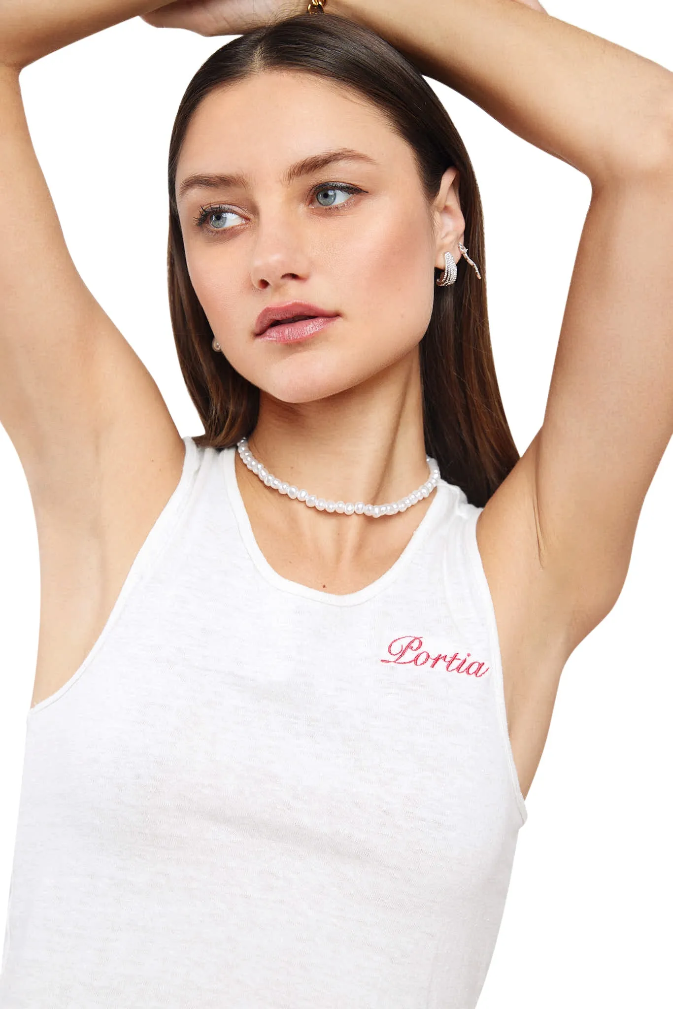 Custom Script Embroidered Crop Tank