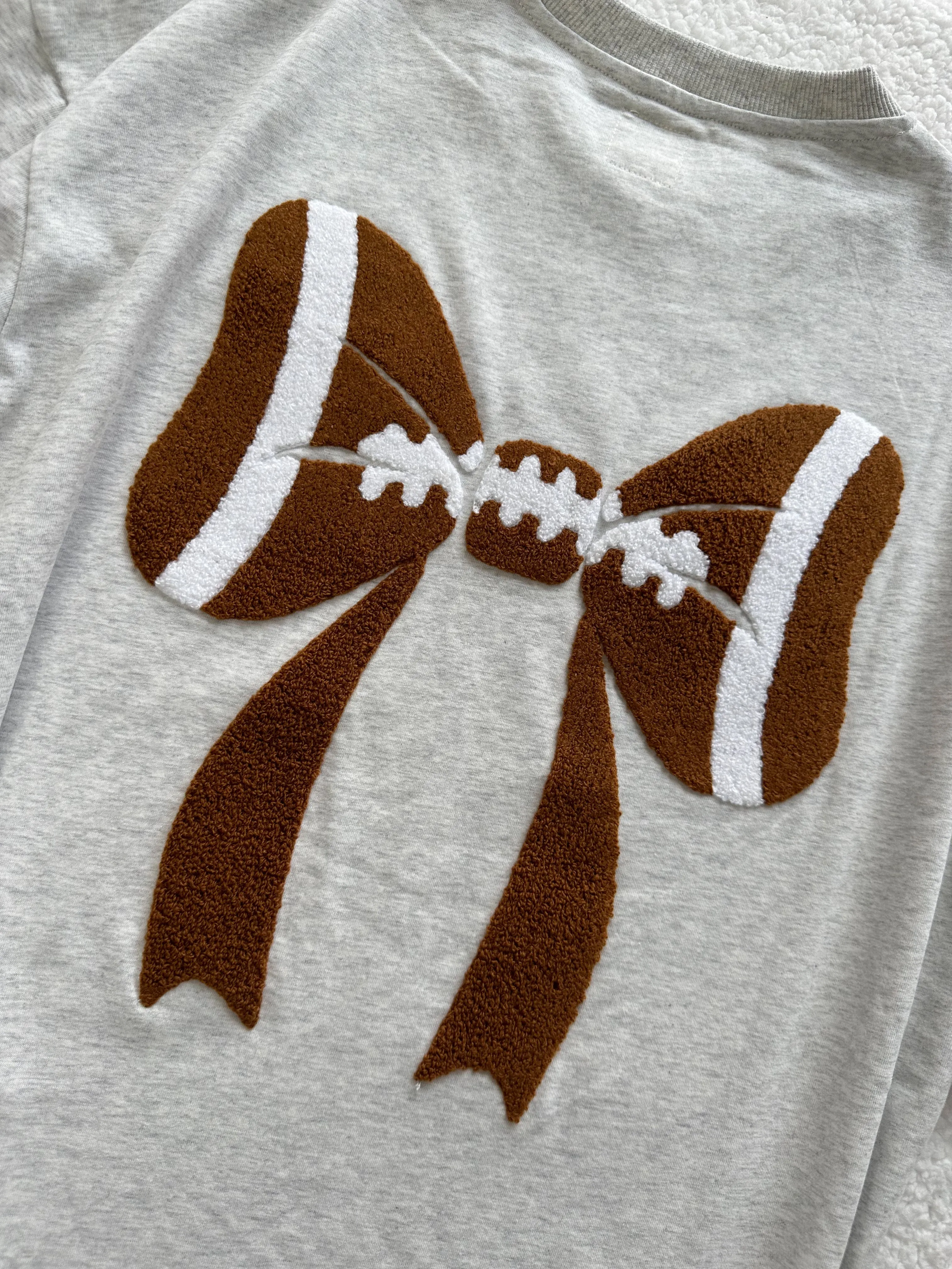 Football Bows Embroider Tee