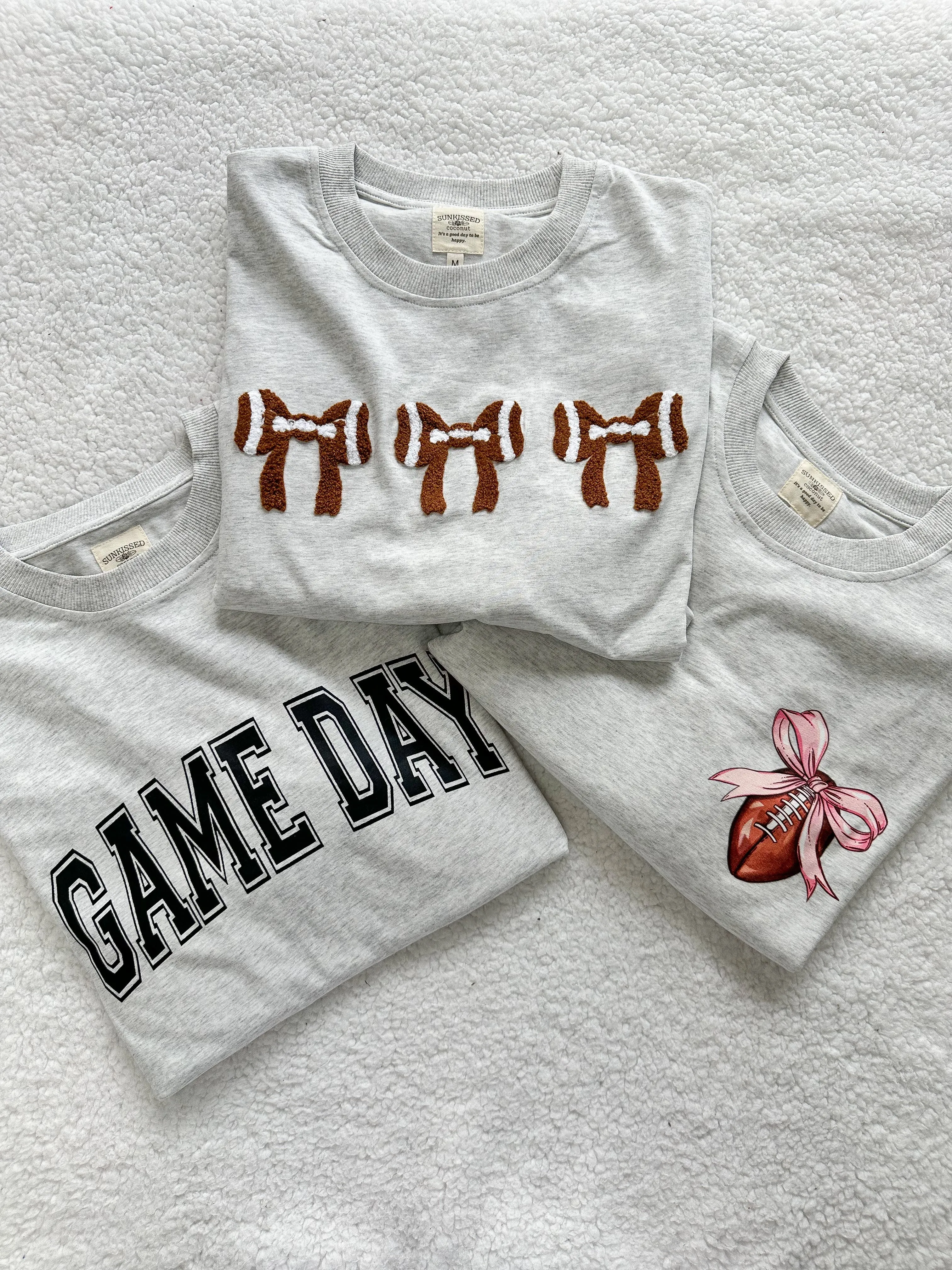 Football Bows Embroider Tee