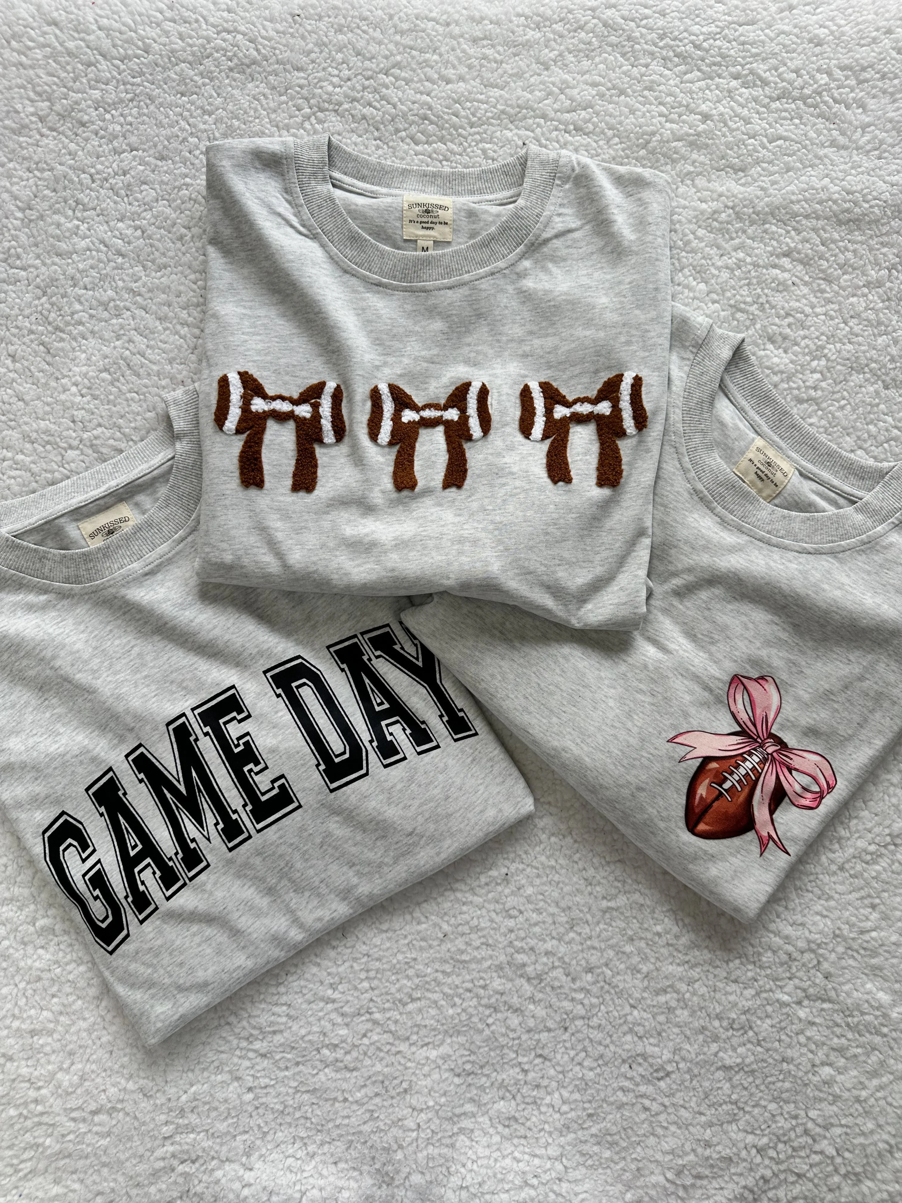 Football Bows Embroider Tee