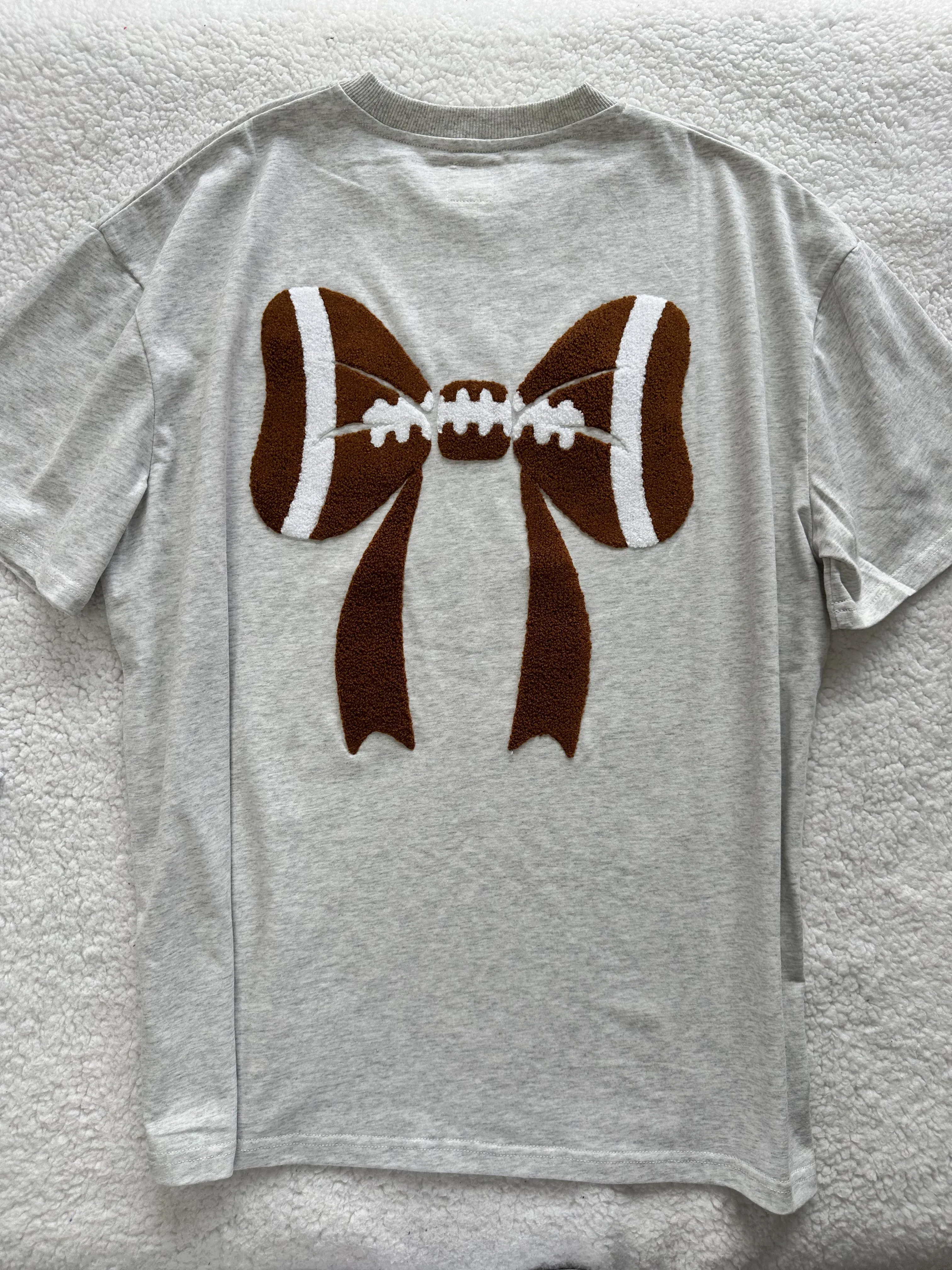 Football Bows Embroider Tee