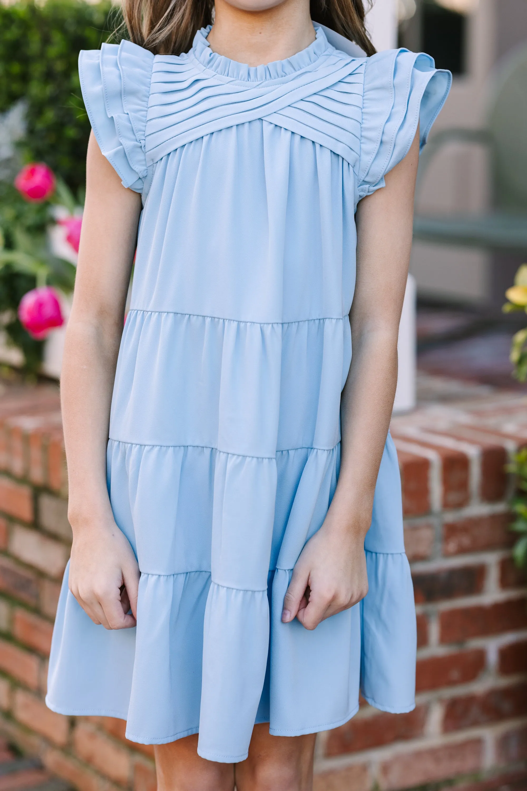 Girls: All About You Light Blue Ruffled Dress