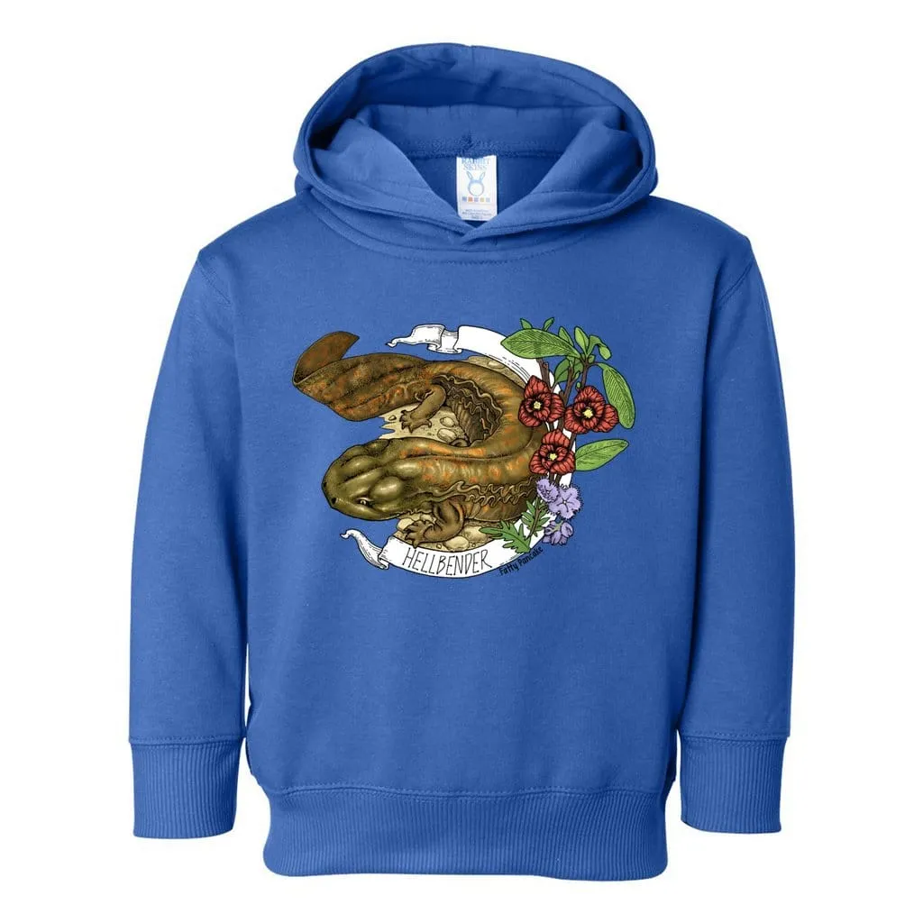 Hell Bender Banner Toddler Pullover Hoodie, Cute Amphibian Salamander Kids Top