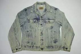 JC Penneys Plain Pockets Vintage Denim Acid Washed 80's Button Up Trucker Jean Jacket