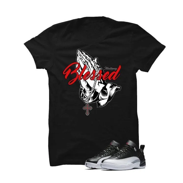 Jordan 12 Low Playoff Black T Shirt (Blessed)