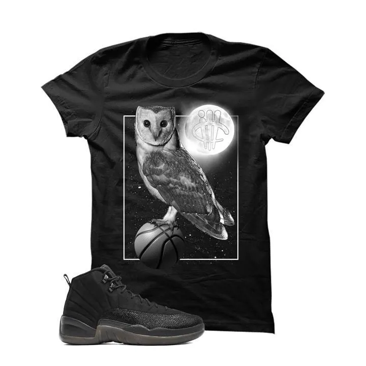 Jordan 12 Ovo Black T Shirt (Owl)