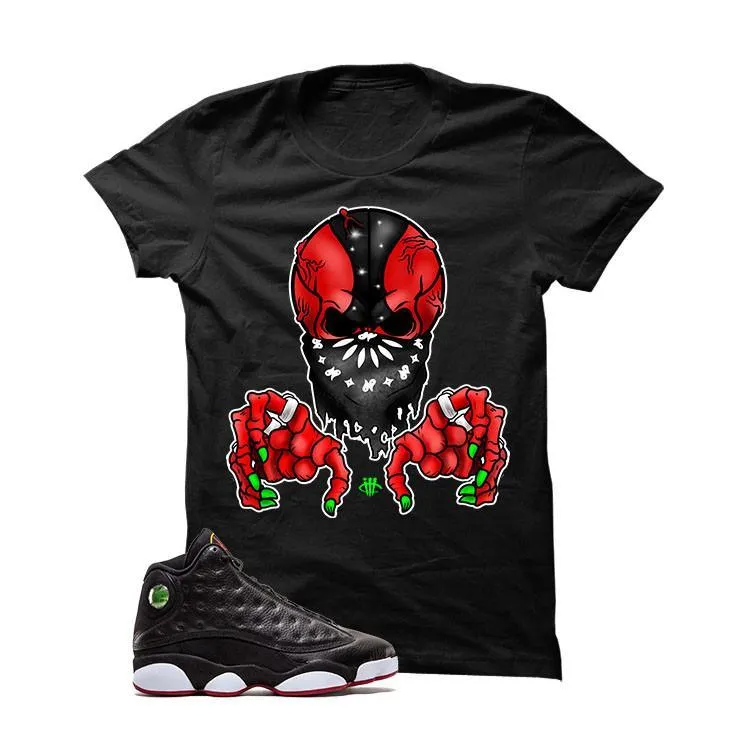 Jordan 13 Playoffs Black T Shirt (Ball Skull)