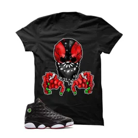 Jordan 13 Playoffs Black T Shirt (Ball Skull)