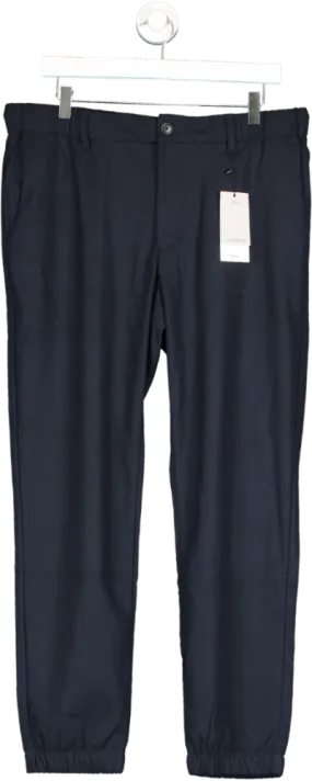 MANGO Blue Slim-fit Jogger Trousers With Drawstring BNWT W34