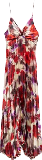 MANGO Multicoloured Pleated Satin Dress BNWT UK 10