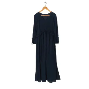 Massimo Dutti Blue Pleated Maxi Dress | Pre Loved |