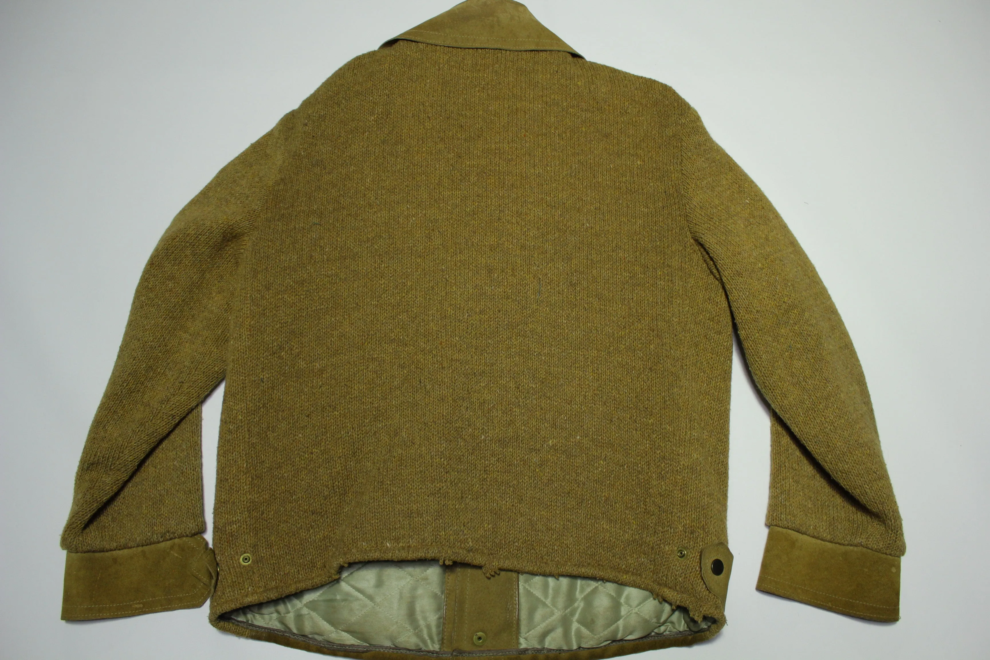 McGregor Vintage 60's Suede Cardigan Style Snap Up Distressed Jacket