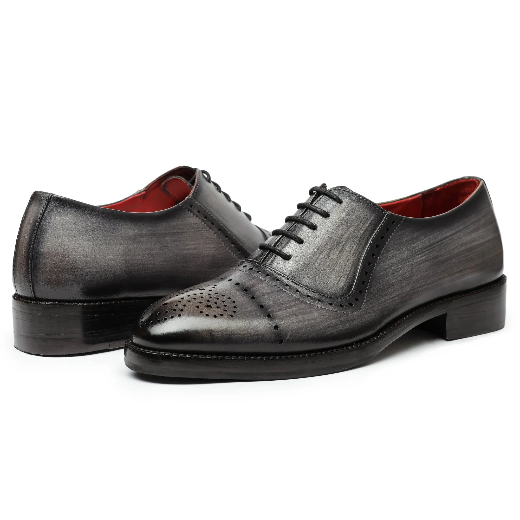 Medallion Toe Oxford- Gray