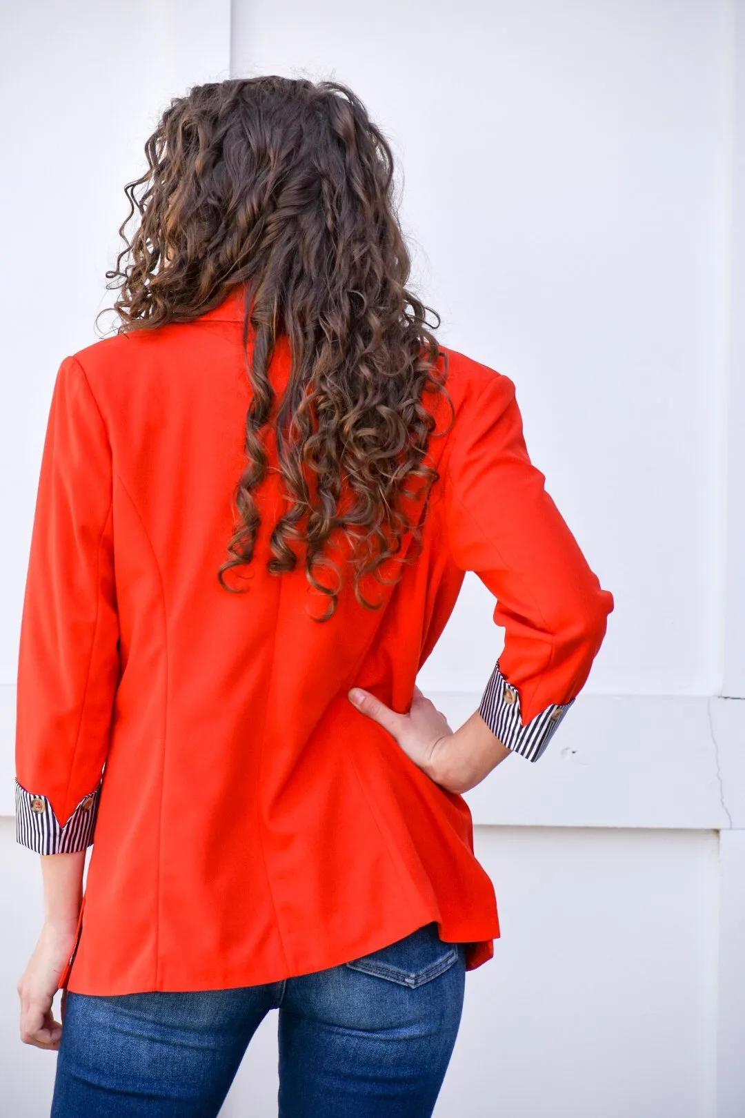 Melanie Tomato Red Blazer Jacket