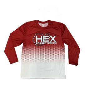 Men's Badger Sport •Hex• Long Sleeve Tee red/white large