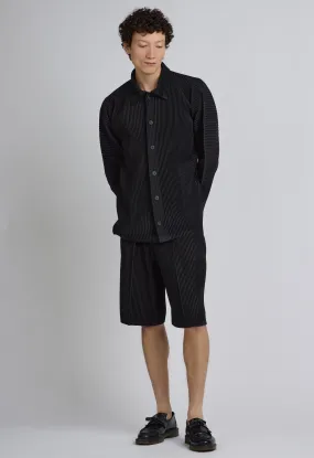 Mens Pleated Long Sleeve In Black