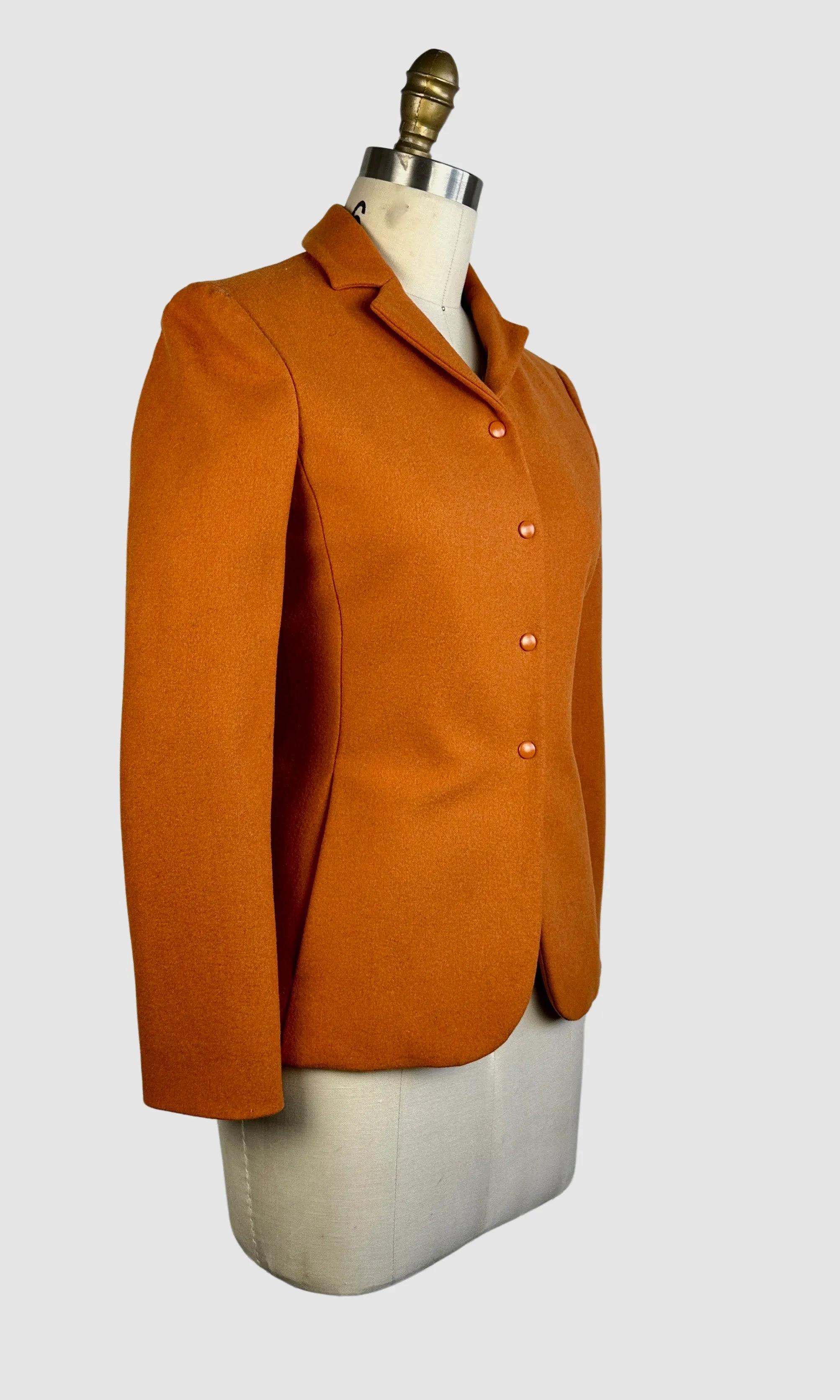 MIU MIU Vintage 90s Orange Blazer with Novelty Back Pocket  Small