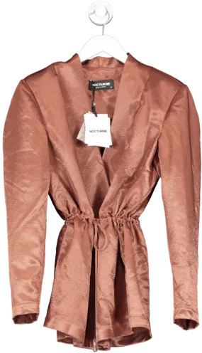 NOCTURNE Metallic Double-breasted Jacket Copper UK XL