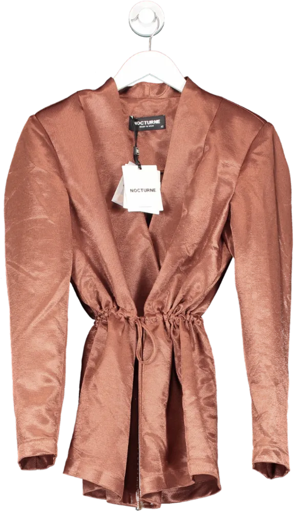 NOCTURNE Metallic Double-breasted Jacket Copper UK XL