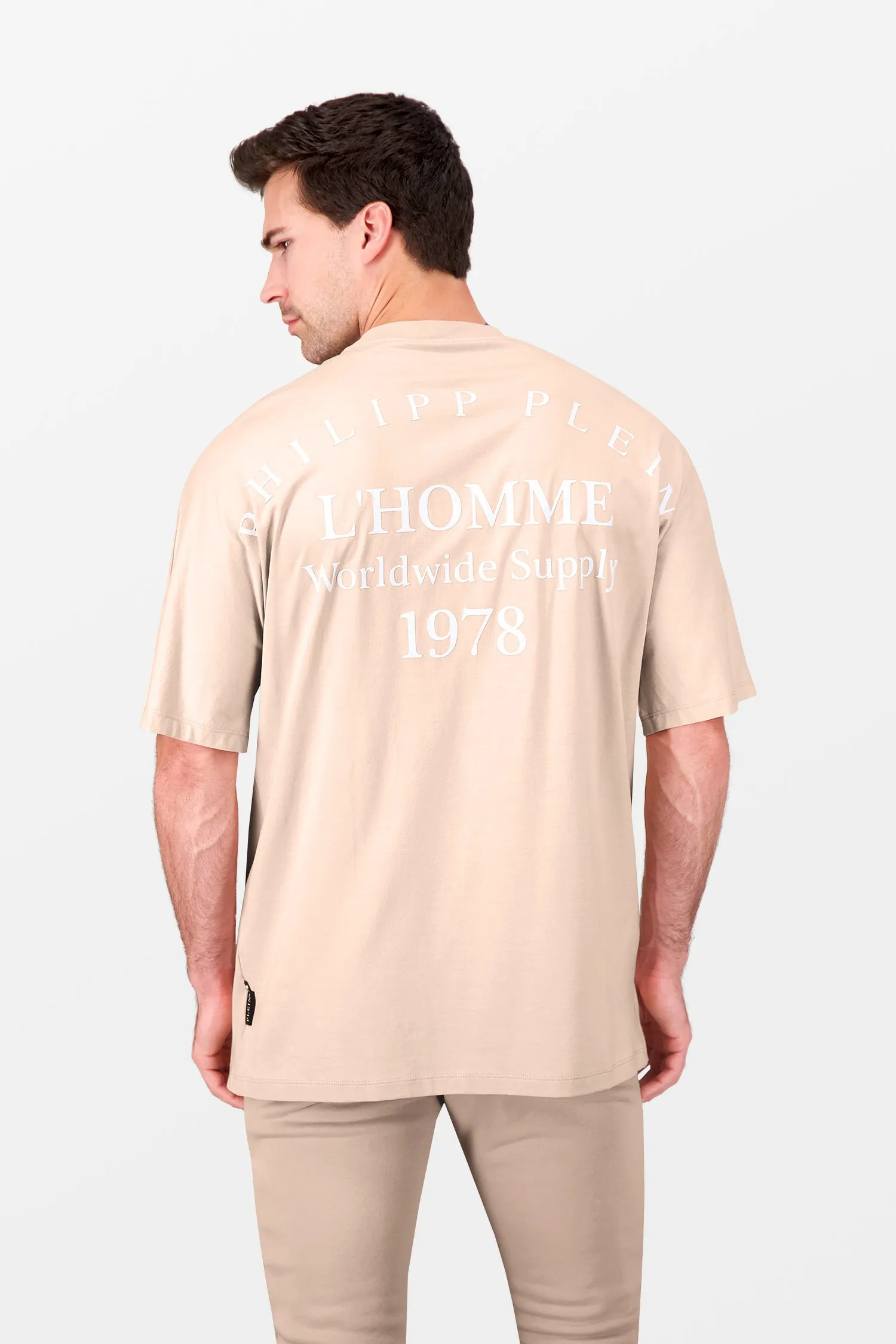 Philipp Plein Beige Round Neck SS PP 1978 T-Shirt