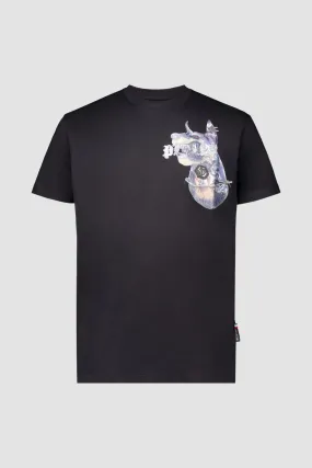 Philipp Plein Black Round Neck SS Dog T-Shirt