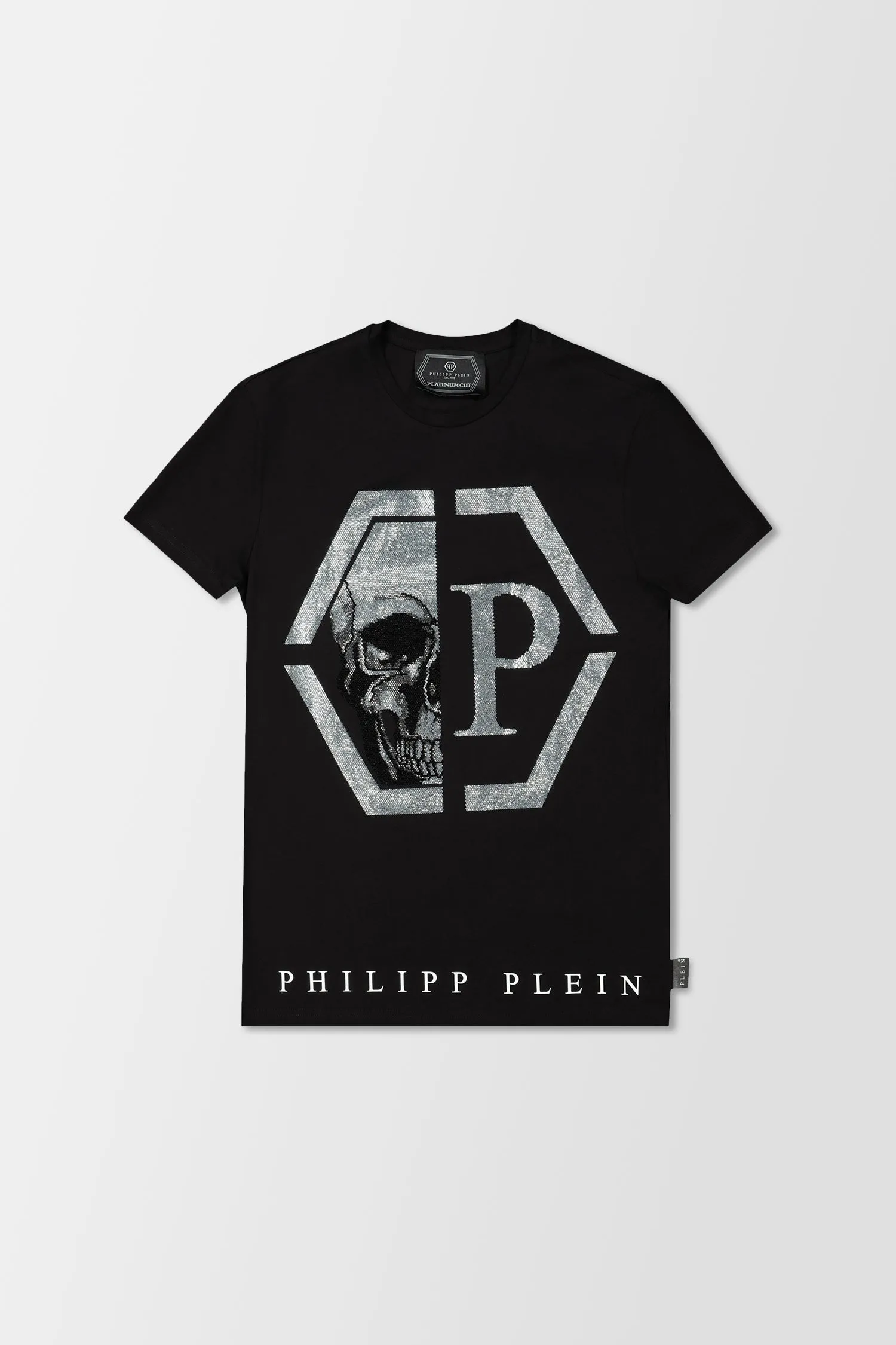 Philipp Plein Black Round Neck SS Hexagon T-Shirt