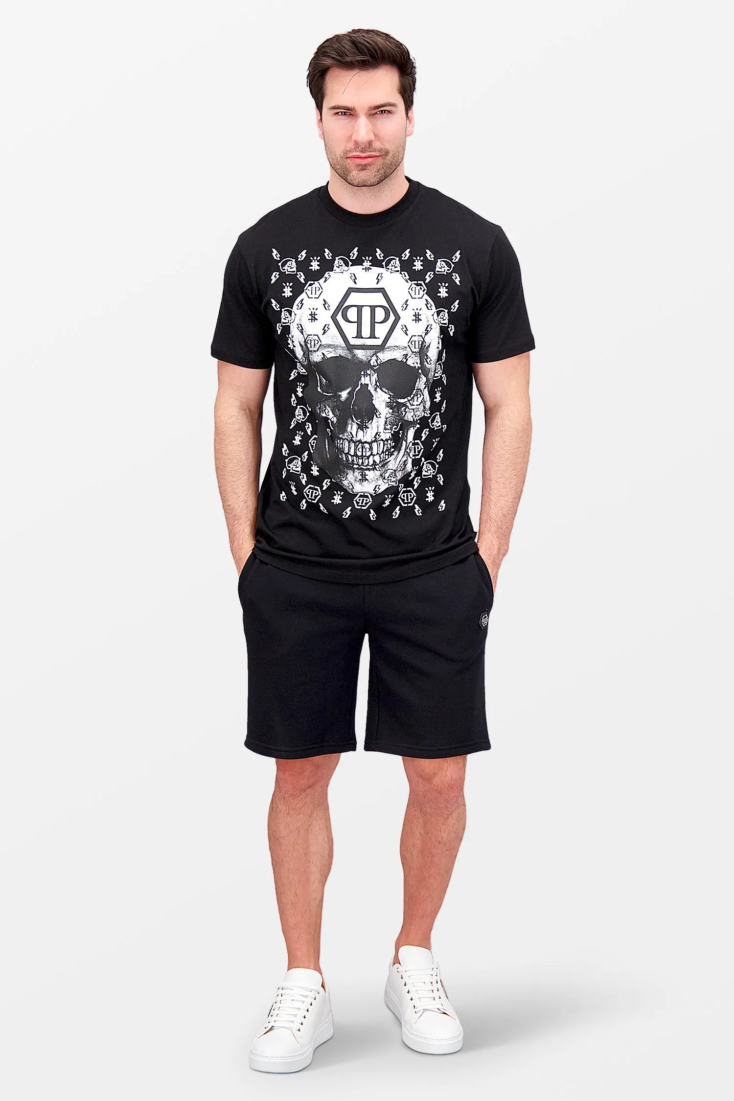 Philipp Plein Black Round Neck SS Skull T-Shirt