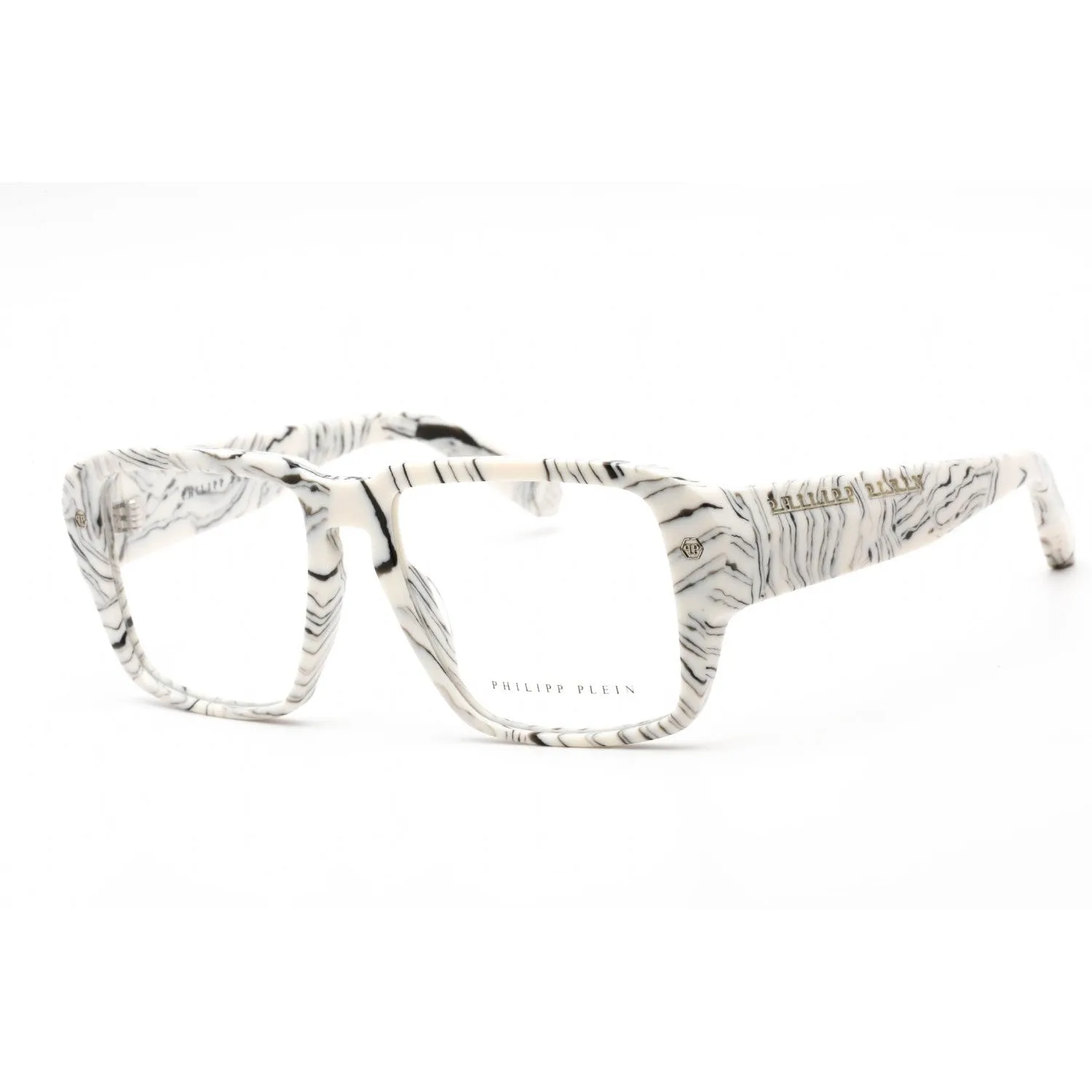 Philipp Plein VPP081 Eyeglasses Marbled Ivory / Clear Lens