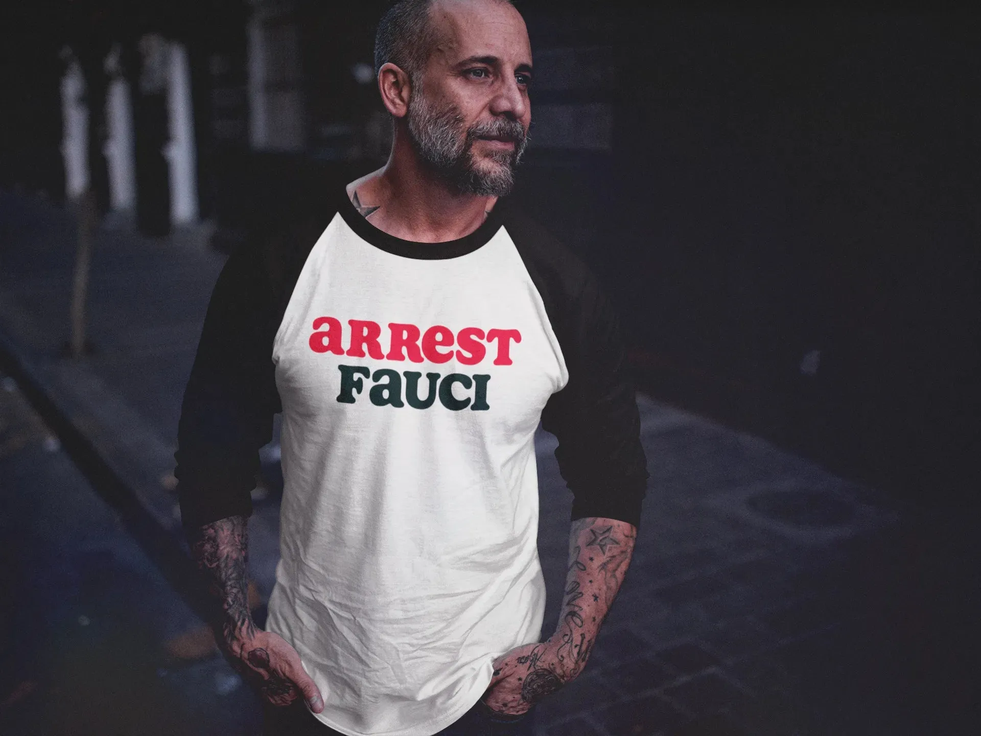 "Arrest Fauci" Baseball Tee