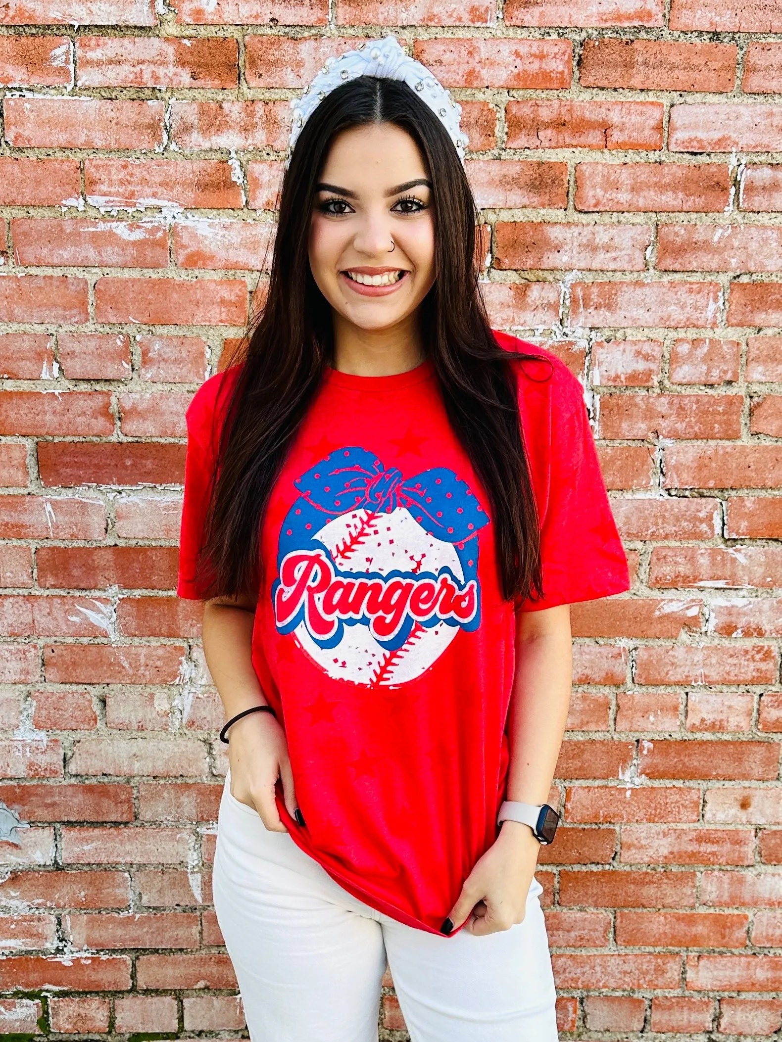 Red Star Rangers Bow Baseball Graphic Tee