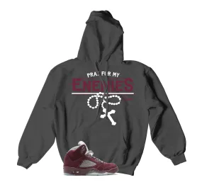 Retro 5 Burgundy Hoody - Enemis - Charcoal