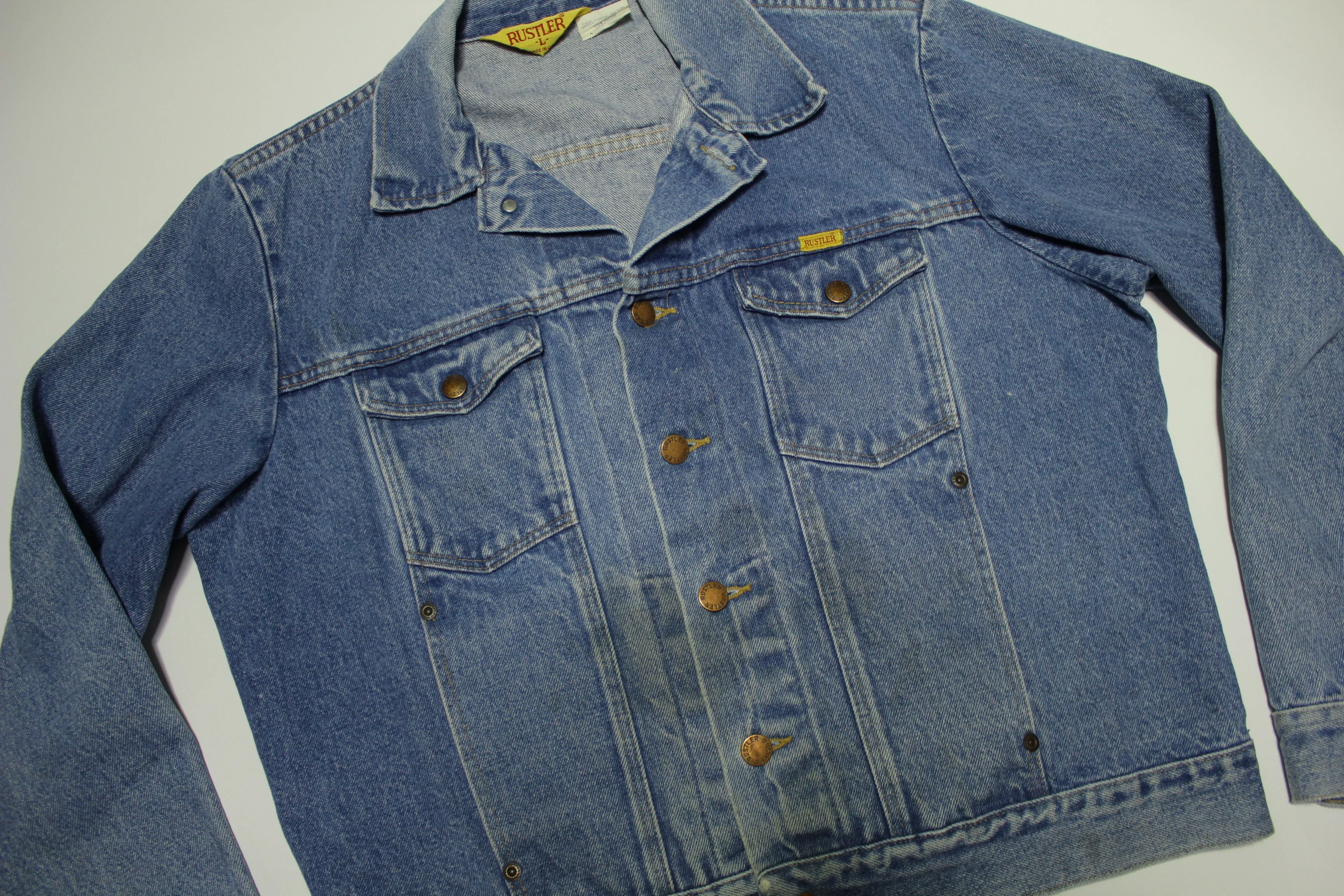 Rustler Vintage Denim 80's Made in USA Trucker Jean Jacket