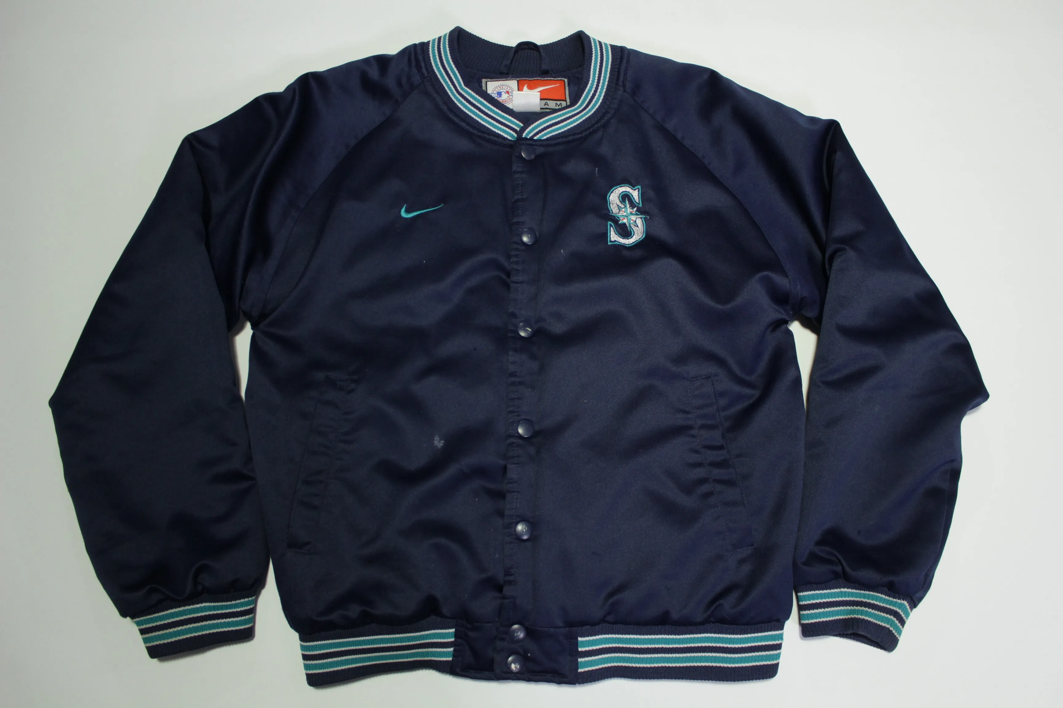 Seattle Mariners Button Satin Nike Team Baseball Jacket