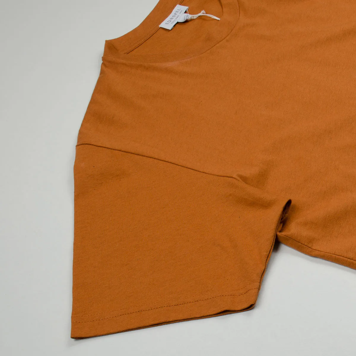 Sunspel - Short Sleeve Riviera Crew Neck T-shirt - Burnt Sienna Mel.